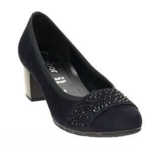 Gabor Leyla Black Textured Women's Shoes Classic Gabor heels Round Toe